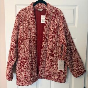 Women's Quilted Red Paisley Jacket